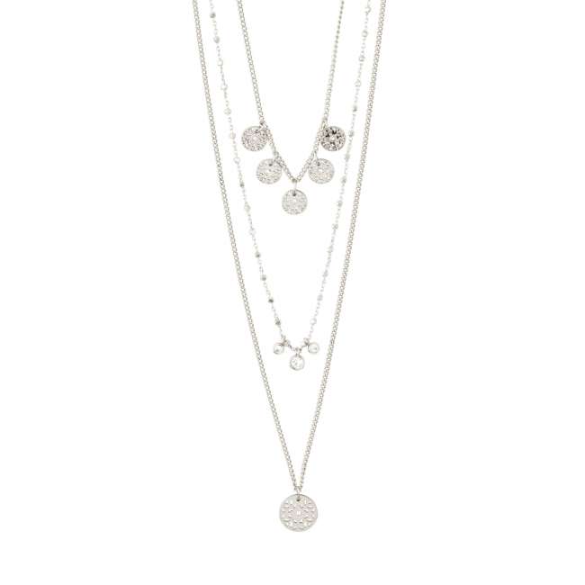 Priser på Pilgrim CAROL layered halskæde, 3-i-1 sølvbelagt