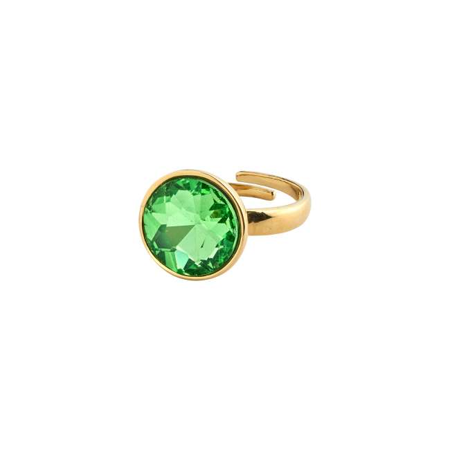 Priser på Pilgrim CALLIE recycled krystal ring grøn/guldbelagt