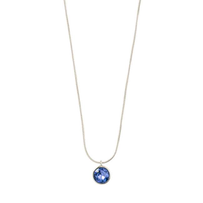 Priser på Pilgrim CALLIE recycled krystal vedhæng halskæde blå/sølvbelagt