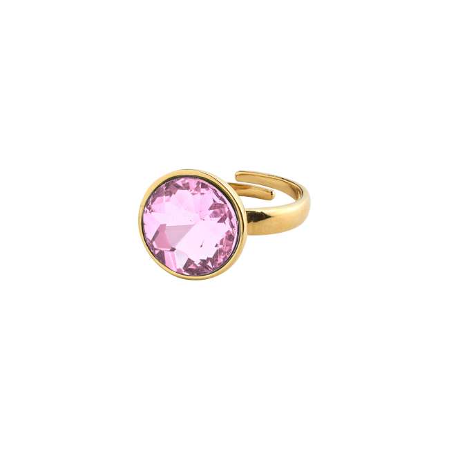 Priser på Pilgrim CALLIE recycled krystal ring rosa/guldbelagt