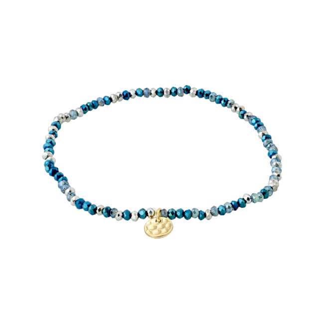 Priser på Pilgrim INDIE armbånd blå, guldbelagt