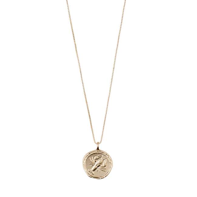 Priser på Pilgrim KREBS recycled stjernetegns-halskæde,guldbelagt