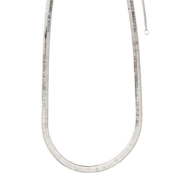 Priser på Pilgrim NOREEN recycled flat snakechain halskæde sølvbelagt