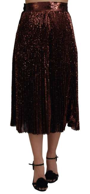Priser på Dolce & Gabbana Bronze Sequined High Waist A-line Maxi Skirt