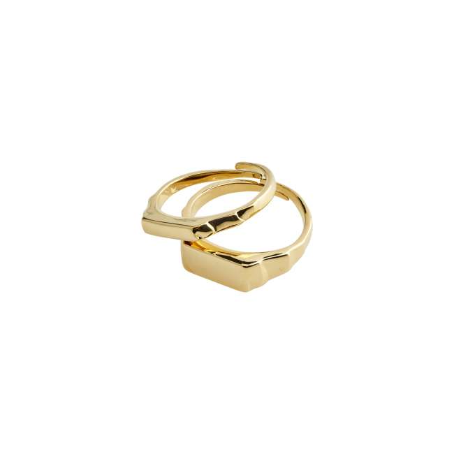 Priser på Pilgrim BLINK recycled ring 2-i-1 sæt, guldbelagt