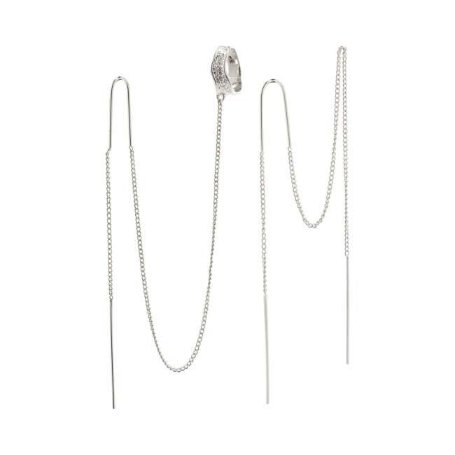 Priser på Pilgrim AIDA asymmetriske kæde-øreringe sølvbelagt