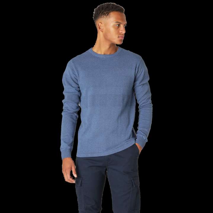 Priser på Marcus Affleck Herre Striktrøje - Blue Mix - 3XL