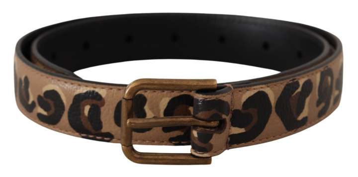 Priser på Dolce & Gabbana Brun Leopard Metal Spænde Bælte