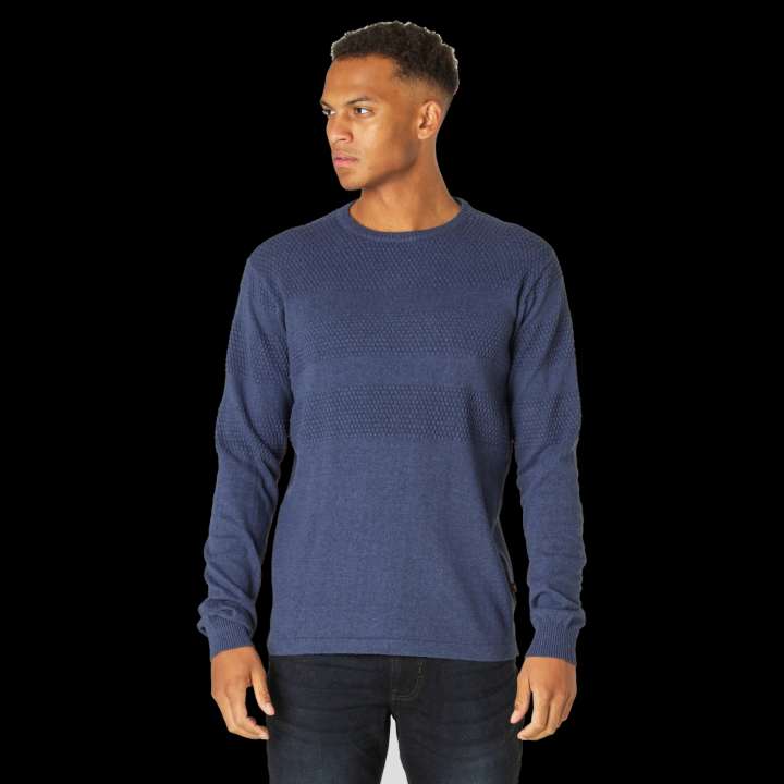 Priser på Marcus Affleck Herre Striktrøje - Dk. Denim Mix - 2XL