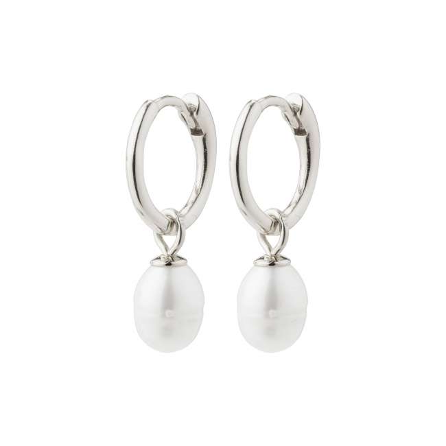 Priser på Pilgrim BERTHE recycled perle hoop øreringe sølvbelagt