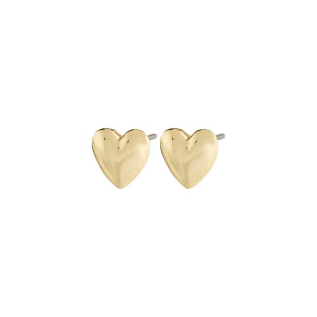 Priser på Pilgrim SOPHIA recycled hjerte øreringe guldbelagt