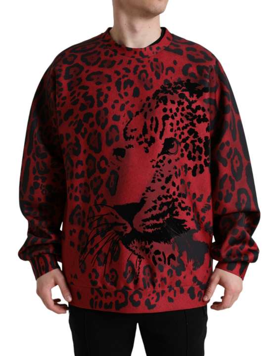 Priser på Dolce & Gabbana Rød Leopard Pullover Sweater