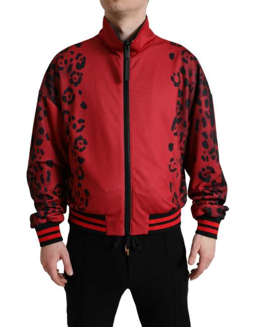 Priser på Dolce & Gabbana Rød Leopard Polyester Bomber Jakke & Frakke