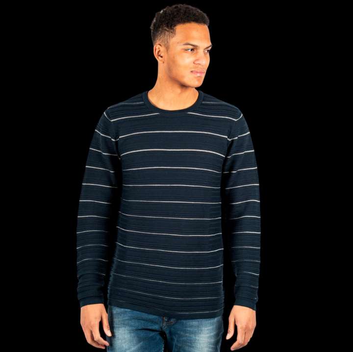 Priser på Marcus Easton 22 Herre Striktrøje - Dark Navy - XL