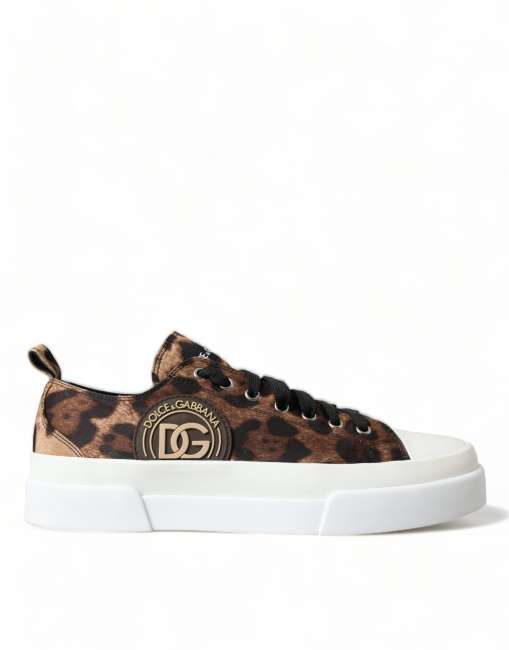 Priser på Dolce & Gabbana Brun Leopard Canvas Sneakers