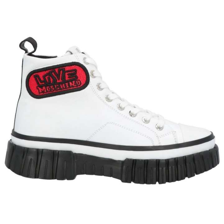 Priser på Love Moschino Hvid Læder Sneakers