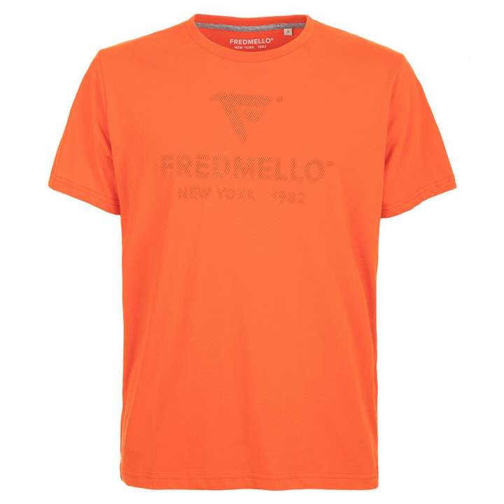 Priser på Fred Mello Orange Bomuld T-Shirt