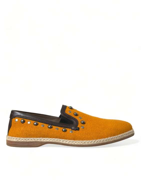Priser på Dolce & Gabbana Orange Læder Loafers Sko