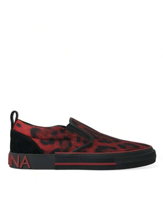 Priser på Dolce & Gabbana Rød Sort Herre Loafers Sneakers Sko