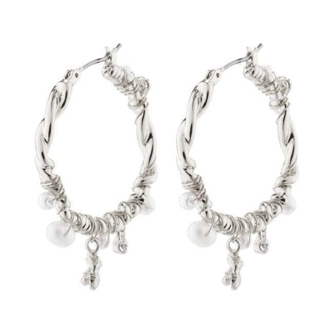 Priser på Pilgrim ANA perler & krystal hoops sølvbelagt