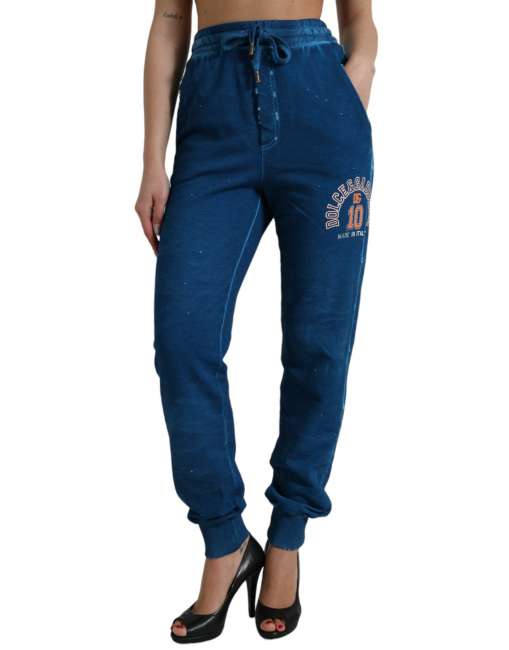 Priser på Dolce & Gabbana Blå Logo Bomuld Bukser & Jeans