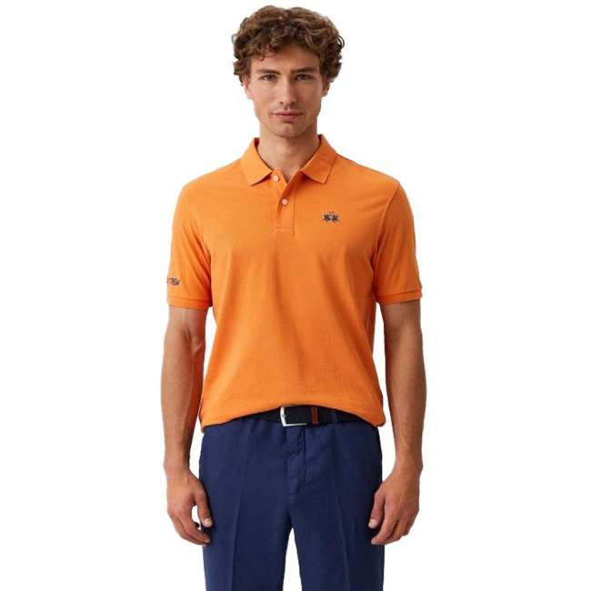 Priser på La Martina Orange Bomuld Polo Shirt
