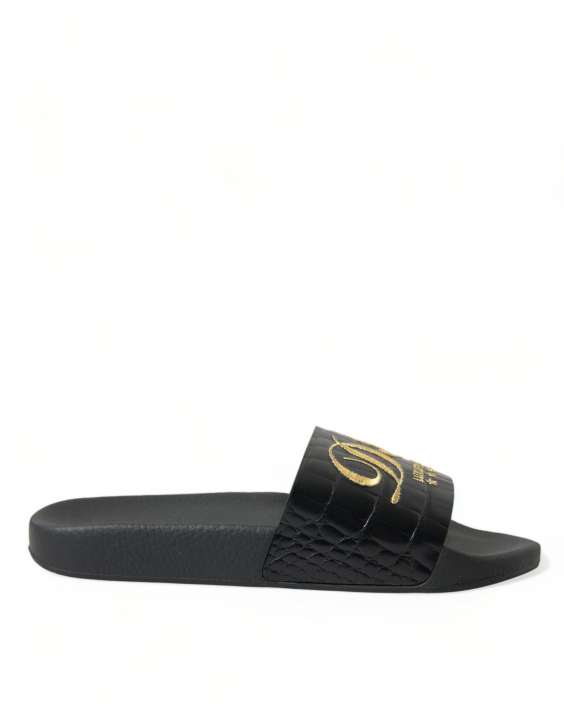Priser på Dolce & Gabbana Sort Luksus Strand Flip-Flops