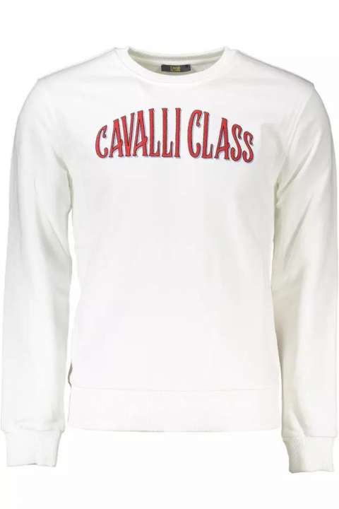 Priser på Cavalli Class Hvid Bomuld Sweater