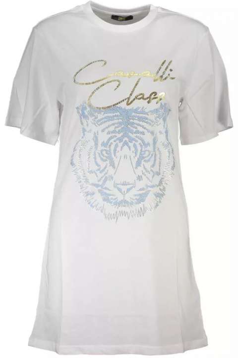 Priser på Cavalli Class Hvid Bomuld Tops & T-Shirt