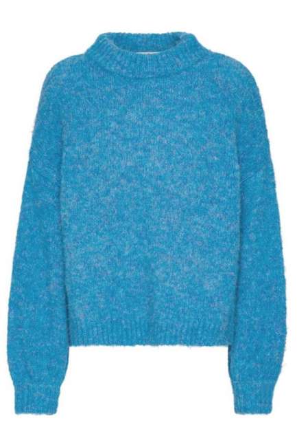 Priser på A-View - Strik - Patrisia Solid Knit Pullover - Medium Blue