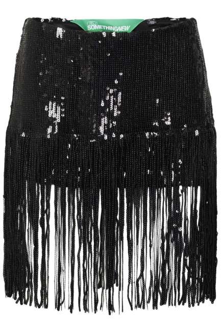 Priser på Something New - Nederdel - SN Mia HW Fringe Mini Sequin Skirt - Wst Black