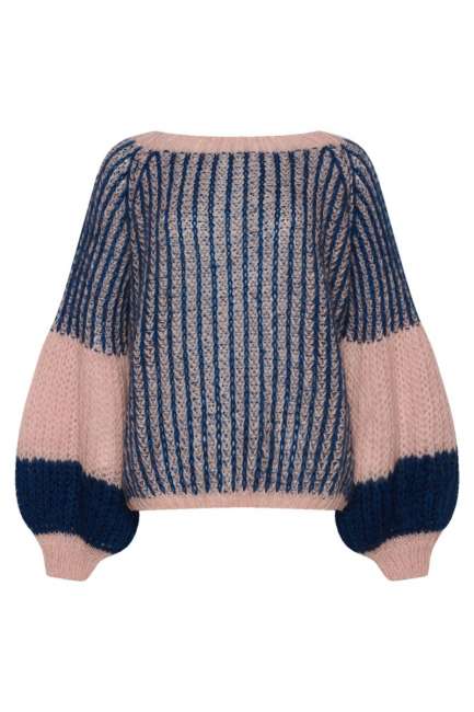 Priser på Noella - Strik - Liana Knit Sweater - Rose/Navy