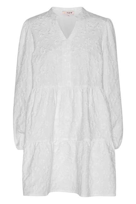 Priser på A-View - Kjole - Ida Short Sleeve Dress - White