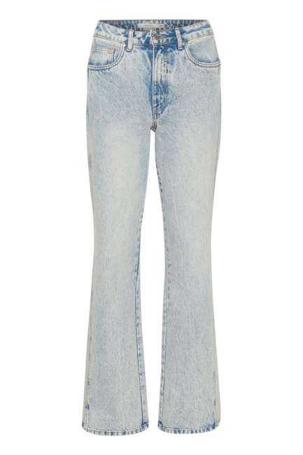 Priser på Gestuz - Jeans - AcidaGZ HW Straight Jeans - Light Blue Acid Wash