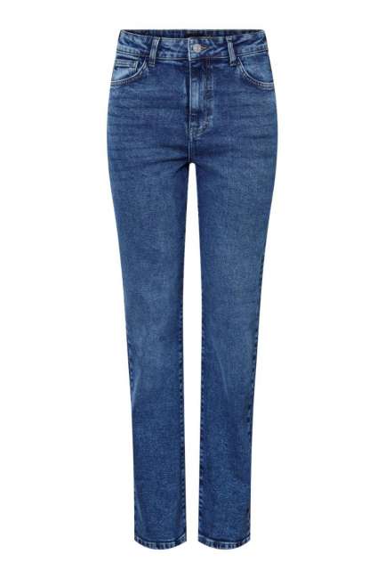 Priser på Pieces - Jeans - PC Kelly HW Straight Jeans - Medium Blue Denim