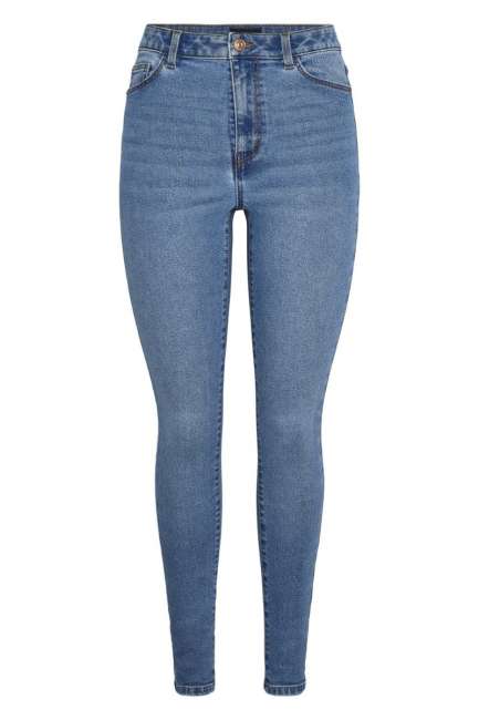 Priser på Pieces - Jeans - PC Dana HW Skinny Jeans - Medium Blue Denim