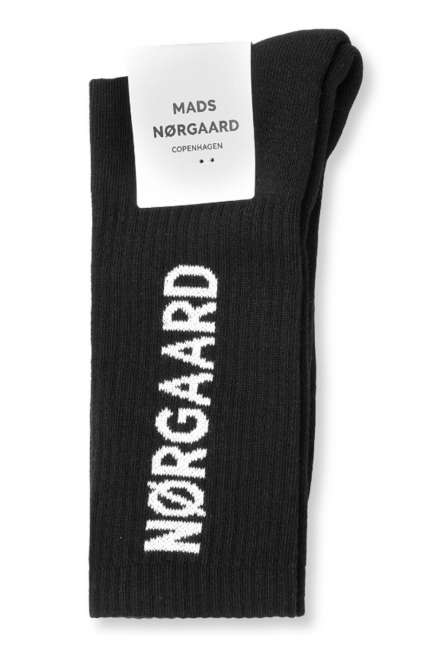 Priser på â¤ï¸Ž Mads Nørgaard - Strømper - Cotton Tennis MN Classic Sock - Black