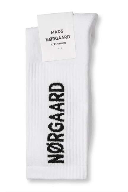 Priser på â¤ï¸Ž Mads Nørgaard - Strømper - Cotton Tennis MN Classic Sock - White
