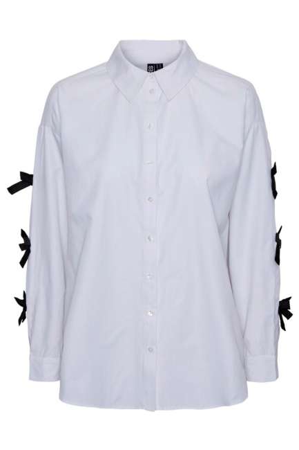 Priser på Pieces - Skjorte - Pc Bell Ls Shirt D2D - Jit Bc Bright White