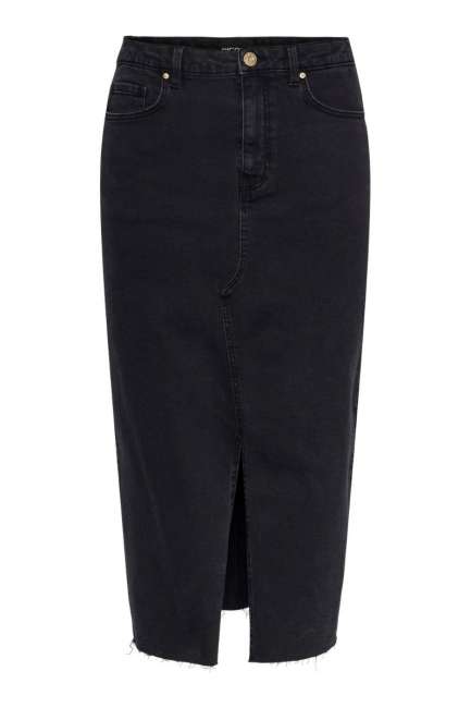 Priser på Pieces - Nederdel - PC Jessie HW Denim Midi Skirt - Black
