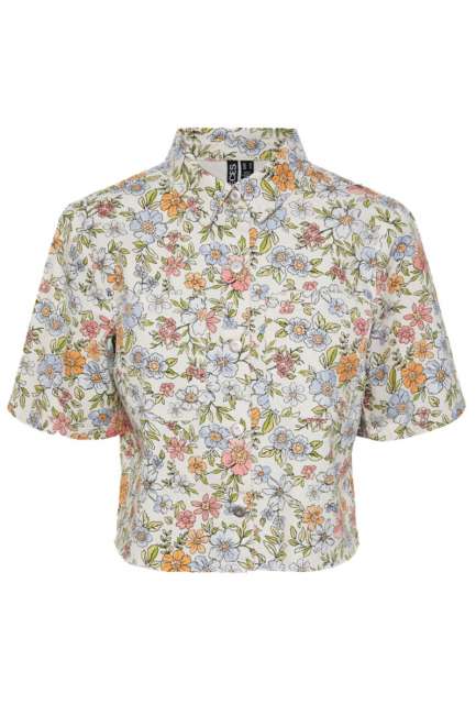 Priser på Pieces - Skjorte - PC Blume SS Shirt - Birch