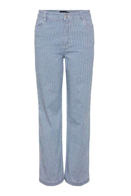 Priser på Pieces - Jeans - PC Billo HW Wide Jeans - Light Blue Denim
