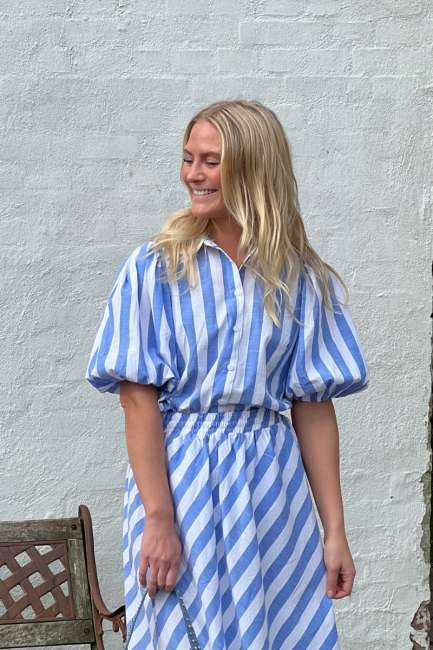 Priser på Sisters Point - Skjorte - Ella Shirt - Blue/White