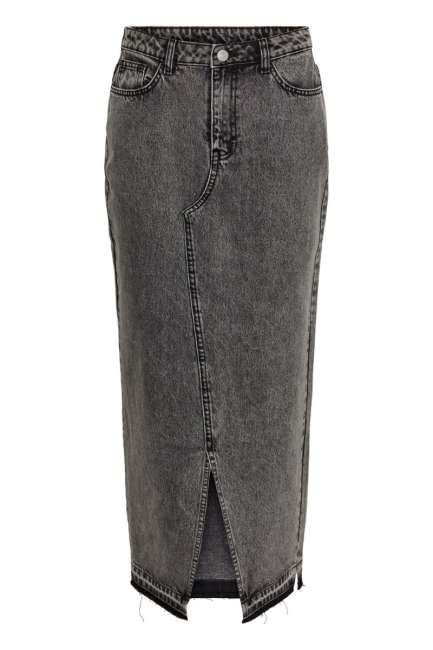 Priser på Pieces - Nederdel - PC Nora Hw Ankle Skirt - Grey Denim