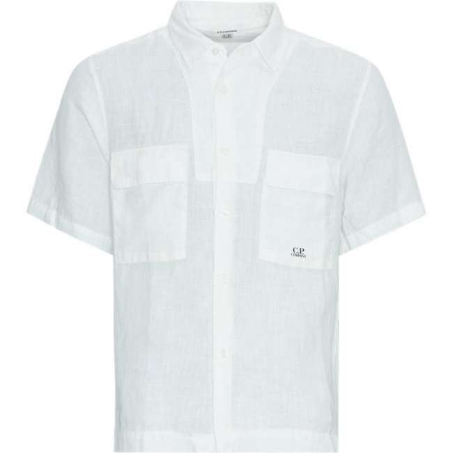 Priser på C.P. Company Linen Pocket Short Sleeve Shirt Off White