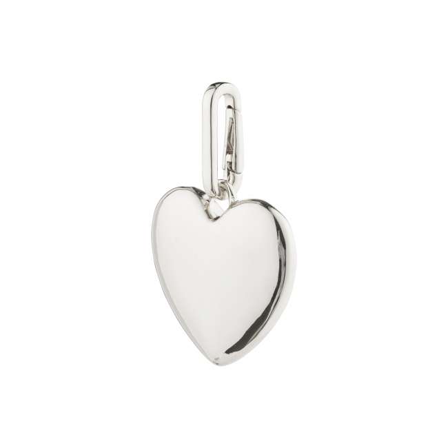Priser på Pilgrim CHARM recycled maxi-hjerte vedhæng, sølvbelagt