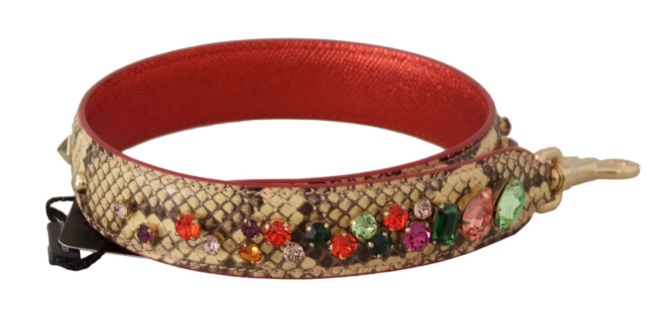 Priser på Dolce & Gabbana Beige Exotic Læder Krystals Skulder Strap