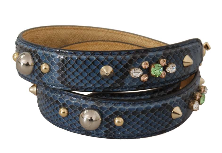 Priser på Dolce & Gabbana Blå Exotic Læder Krystals Skulder Strap