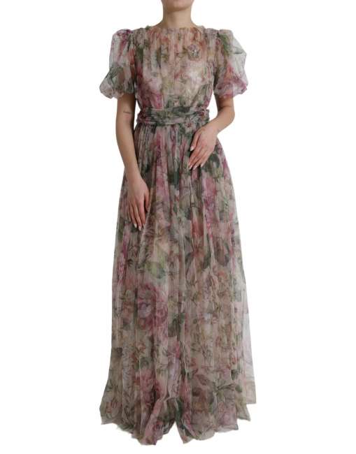 Priser på Dolce & Gabbana Multifarve Floral Print A-line Gown Kjole