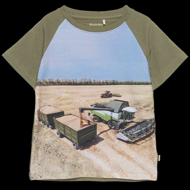Priser på Minymo Drenge T-shirt - Deep Lichen Green - 116